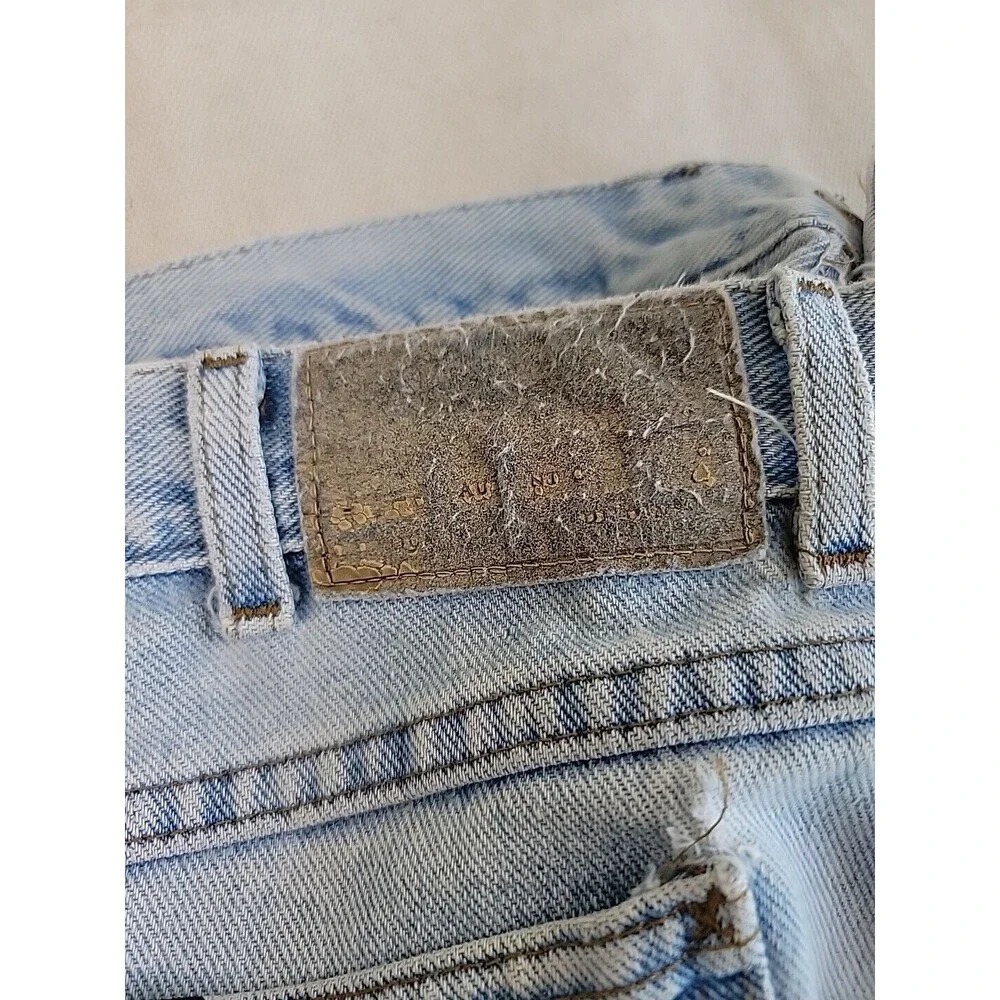 Vtg Riders Jeans Mens 34x33 * Distressed Destroyed Cotton Light Blue High Rise‎